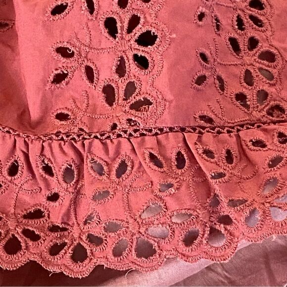 Rebecca Taylor Karina Altered Shoulder Tie Eyelet Lace Midi Dress Sz 0 - Picture 9 of 16